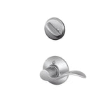 Schlage F59 ACC 626 LH Accent Interior Left-Handed Lever with Deadbolt, Brushed Chrome (Interior Half Only)