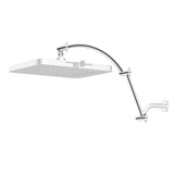 Hibbent All Metal 20'' Shower Head Extension Arm, Solid Brass Flexible Height & Angle Adjustable Shower Arm Extender with Lock J
