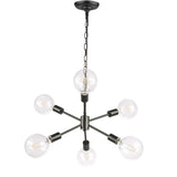 Living District Indoor Modern Home Decorative Bright Ceiling Nolan 6 Light Black Pendant