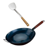 ECOMISTIQ Wok Pan for Cooking Sautee Cooking Wok Cookware General Pans Chinese Wok Dia 38cm