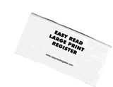 5 Large Print Low Vision Checkbook Transaction Registers Check Ledgers White