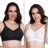 Trylo Riza Cottonfit Bra Combo Pack Black & White 40 D - Cup - Pack Of-2,BLACK & WHITE,40,B0DQKY1S64