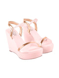 Shoetopia Women'S Platform Heel Sandal (5 Uk) /Peach,Peach,5,B0BY6WJDX2