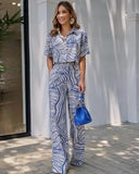 Leriya Fashion Women's Rayon Geometric Regular Dress (LF-W1872&TR920_Blue_XL),Blue