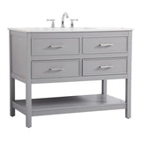 Elegant Decor Sinclaire 42 Aluminum Alloy & Mdf Single Bathroom Vanity In Gray