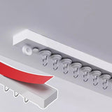 YLNANMI No Drill Self Adhesive Curtain Track Ceiling or Wall Mount(12x16 inch/16FT)- Flexible Ceiling Curtain Track, Adhesive Cu
