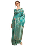 Leriya Fashion Womens Present Banarasi Silk Saree | Jacquard Rich Pallu Design | Golden saree for women | Cotton silk saree for