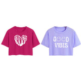 Toplot Tops For Women || Western Tops For Woman Stylish || Crop T-Shirt Western Pack Of 2 (Combo-Top-5258-Pnk-Prl-Xs),Pink-Parple,,B0F6NS7HNJ
