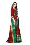 Dhruvi Trendz Cotton Silk Saree For Women (Dt-S2155_Aqua Red)