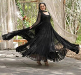 Fashion Basket Georgette Anarkali Dress For Women Black