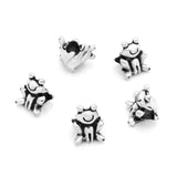 40pcs Cute Frog Symbol of Abundance Bead Large Hole Animal Beads (4.5mm Hole) Antique Silver Metal Spacer for DIY Craft Jewelry