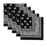 Tendsy Cotton Paisley Bandanas | Traditional Print | Red Black White | 100% Cotton | Handkerchief For Men & Women | Scarf For He