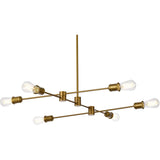 Living District Xavier 6-Light Mid-Century Metal Pendant In Brass Finish