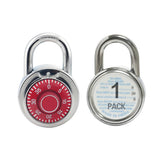 XanHen Combination Padlocks with Metal Body, Indoor Use for Gym Lockers & School Locker, Red, 1-Pack