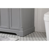 Elegant Decor Indoor Modern Under Sink Bathroom Fixtures Storage Organizer Cabinet 60 Inch Single Bathroom Vanity - Walnut
