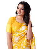 Satrani Womens Pure Georgette Saree (3633S105N_Yellow)