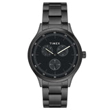 Timex Analog Watch For Man With Black Round Dial & Black Stainless Steel Bracelet Band Water Resistant Men'S Wrist Watches - Twh