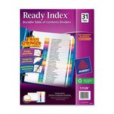 Wholesale CASE of 25 Avery Ready Index 131 Table of Contents DividersReady Index Dividers,131 Tab,3HP,81/2x11,Asst