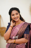 Flosive Womens Present Banarasi Soft Lichi Silk Saree Beautiful Jacquard Rich Pallu Design Work Zari Woven Kanjivaram Silk Style Saree With Soft Lichi Silk Blouse Piece Multi (Peach).