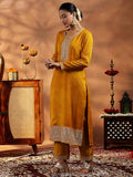 Libas Women'S Silk Blend Kurta Sets (48960O_Mustard_Xl)