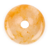 GEM-Inside 30mm Yellow Jade Stone Circle Donuts Beads for Pendant Jewelry Making Power Energy Chakra Massage GuaSha Scraping Too