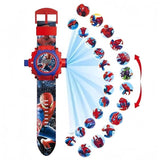 Lasa Digital 24 Images Projector Spiderman Boy Watches For Kids Boy'S Rubber Material Watches Diwali Gift Birthday Return Gift B