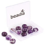 BEADIA Natural Amethyst Crystal Rondelle Stone with Large Hole (5.5mm) Loose Semi Gemstone Beads for Jewelry Making 14mmx7.5mm 1