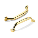 CABDM 2 Pack 6 inch Hole Center Polished Brass Cabinet Pulls - Heavy Duty Solid Drawer Hardware Handles Kitchen Vanity Bathroom