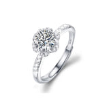 M&Ostyle 925Silver Moissanite Adjustable Engagement Ring Promise Eternity Ring for Women Wedding Rings Jewelry Gift Friendship Promise Fashion Jewelry Valentine Gifts for Women-New