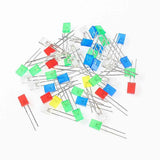 Yetaida Diffused Len Square LED Kits, 100Pcs 2x5x7 mm Diffused Square Led Diode, Green-Green Diffused Led Diode Len Lights, Squa