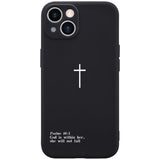 Wihytec Cross Design Phone Case Cover for iPhone 15 PRO Cross Pattern Case Cover Liquid Silicone Soft Gel Rubber Matt Phone Cove