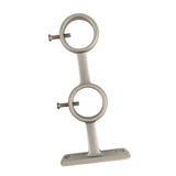 ECOMISTIQ Double Curtain Rod Bracket Hanger Fixing Wall Rack for Bedroom Bathroom Home Argent | Window Treatment Hardware Treatm