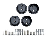 QCAA Solid Brass Extra Heavy Closet Pole Socket Set, 1-1/2 inch, with Stainless Screws, Black Coated, 2 Pairs, Made in Taiwan