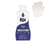 Rit Dye - Liquid Fabric Dye for Crafting, Clothing, and D cor - 8 oz. Bottle - Indigo (Gloves Included)