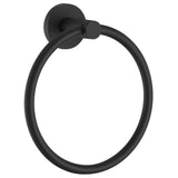 APLusee Round Hand Towel Ring for Bathroom Wall, Solid Stainless Steel Wall Mounted Bathroom Towel Holder, Modern Matte Black