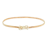 Romp Fashion Women Metal Golden Belt Bow Buckle Design Belt