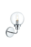 Living District Hanson 1-Light Metal Bath Sconce W/Clear Shade In Black/Brass
