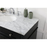 Elegant Decor Park Avenue 42 Metal Mdf Marble Single Bathroom Vanity In Black