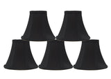 Urbanest Set of 5 Black Silk Bell Chandelier Lamp Shade, 3-inch by 6-inch by 5-inch, Clip-on