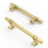 Asidrama 10 Pack 5 Inch(128mm) Matte Brushed Gold Kitchen Cabinet Handles, Cabinet Pulls Kitchen Cabinet Hardware for Cupboard D