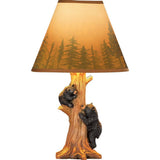 Collections Etc Rustic Climbing Bear Family Northwoods Lamp,14 3/4 H