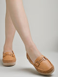 Shoetopai Women'S Tan Comfort Loafers Soft Slip-On Driving Shoes With Gold Bit Detail & Cushioned Sole For Daily Eu40,Tan,7,B0D76T69C2