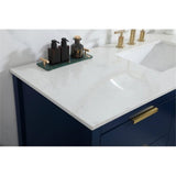 Elegant Decor Larkin 60 Solid Wood Mdf Single Bathroom Vanity In Blue Finish