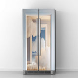 Modern Art Self Stick Vinyl Door Mural Sticker, Peel and Stick Removable Refrigerator Wrap Decal, Cloud Heaven, 32.3x78.7, 2 Pcs