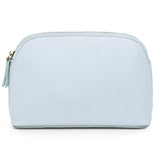 kamumanni Pu Leather Cosmetic Bag, Small Makeup Bag for Purse Water-resistant Zipper Pouch for Traveling (Light Blue)
