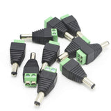 XENOCAM 10 Pack 2.1mm x 5.5mm Male CCTV Camera DC Power Adapter Connector