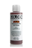 GOLDEN Fluid Acrylics, Transparent Red Iron Oxide, 4 fl. oz. Bottle, Professional Acrylic Paint, Transparent