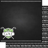 Scrapbook Customs Golf Chalkboard Sports (37310) 12 inch x 12 inch DoubleSided Scrapbook Paper 1 Sheet