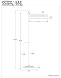 Kingston Brass Cc2021 Pedestal Towel-Bar In Three Level Height With White Box, Polished Chrome,39-1/2-Inch Height, 10-Inch Base