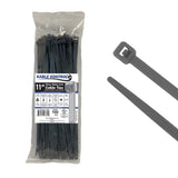 Kable Kontrol Gray Zip Ties 11 Inch 100 Pcs, 50 Lbs Tensile Strength, Self-locking Nylon Colored Cable Ties Wire Wraps for Indoo